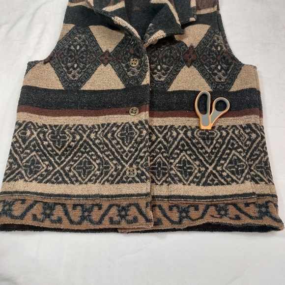 IVY WOMEN'S WESTERN WOOL BLEND BUTTON FRONT VEST SIZE LARGE - Picture 3 of 9